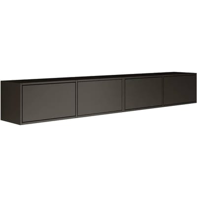 Selsey Framme – Hangend tv-meubel met vier kleppen 200 cm, zwart