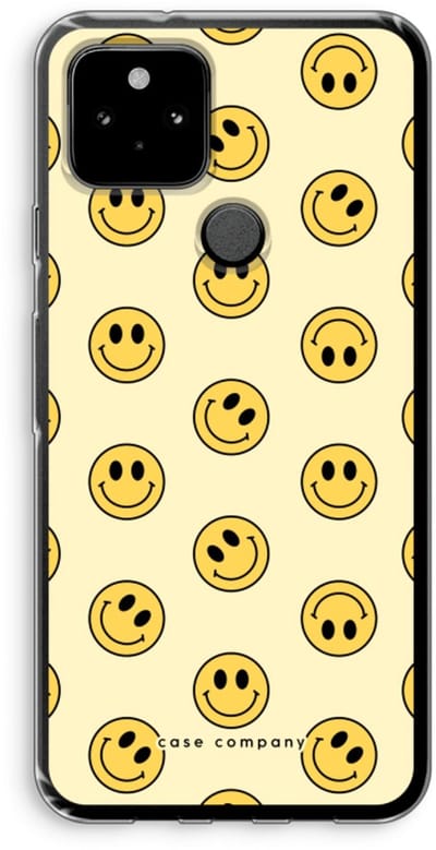 Case Company® - Hoesje geschikt voor Google Pixel 5 hoesje - Smiley N°2 - Soft Cover Telefoonhoesje - Bescherming aan alle Kanten en Schermrand