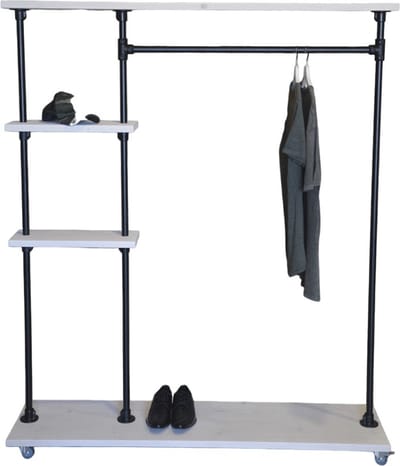 Design85 kledingrek op wieltjes deluxe 140x40x180 (bxdxh)