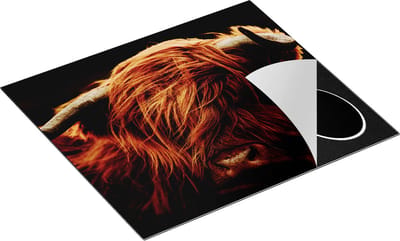 Chefcare Inductie Beschermer Schotse Hooglander Koeienkop - Kleur - 60x50 cm - Afdekplaat Inductie - Kookplaat Beschermer - Inductie Mat