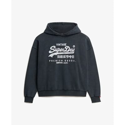Superdry - Vintage Relaxed-hoodie met metallic logo - Dames - Hoodies