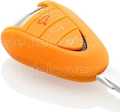 Autosleutel Hoesje geschikt voor Porsche - SleutelCover - Silicone Autosleutel Cover - Sleutelhoesje Oranje
