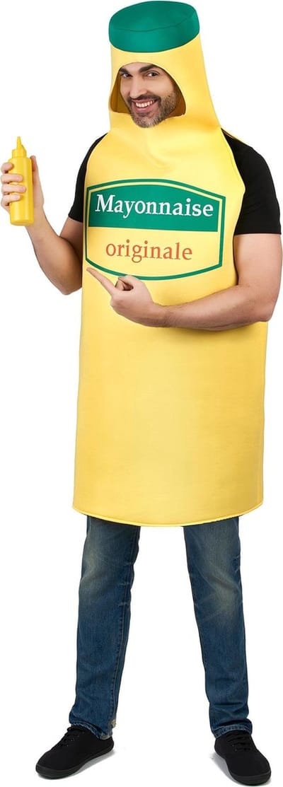 Vegaoo - Mayonnaise fles kostuum voor volwassenen