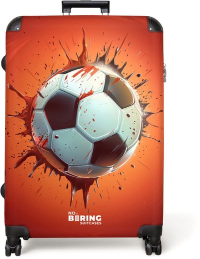 NoBoringSuitcases.com® - Koffer groot - Reiskoffer lichtgewicht - Voetbal - Explosie - Dynamisch - Rolkoffer met 4 wielen - Grote trolley XL - 98 liter bagage