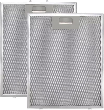 2 Stuks Vetfilter - Aluminium Vetfilter - Afzuigkapfilter - Vetfilter - Afzuigkap - Keukenafzuigventilator - Grote olieopslagcapaciteit - Hoge temperatuurbestendigheid - Vervangend onderdeel - 5-laags filter - 260 × 320 × 9 mm - Wit