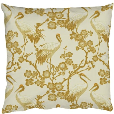 Sierkussens - Kussentjes Woonkamer - 50x50 cm - Kraanvogels - Kersenbloesem - Goud