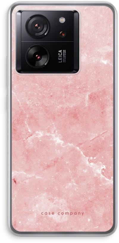 Case Company® - Hoesje geschikt voor Xiaomi 13T Pro hoesje - Roze marmer - Soft Cover Telefoonhoesje - Bescherming aan alle Kanten en Schermrand