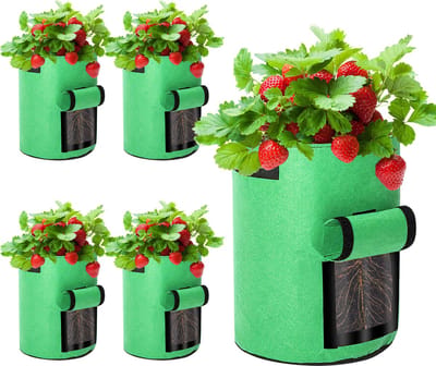 kweekzak - Duurzaam Plantenzakken 10 gallons (set van 5) - 40cm x 35cm - 38 Liter - plantzak - herbruikbaar - Growbag Grow Bag voor aardappelen