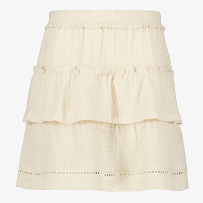 Twoday meisjes rok met ruches beige - Maat 134