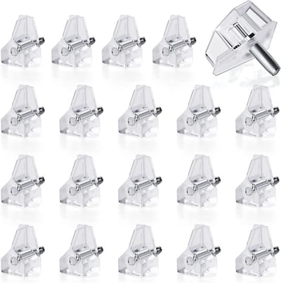 Set van 20 Transparante 3 mm Planksteunen, Plastic met Stalen Pen, Opbergrekken voor Houten en Glazen Planken, Kast, Boekenkast, Organisatie en Ruimtebesparing