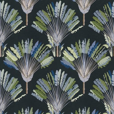 Natuur behang Profhome 377085-GU vliesbehang glad met bloemmotief mat groen zwart blauw grijs 5,33 m2