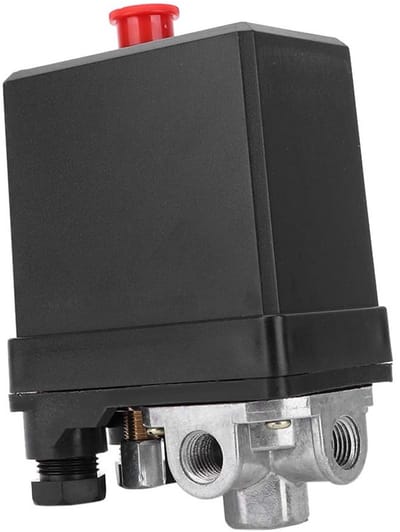 Drukschakelaar voor Compressoren - 380V 3 Fasen, G1/4 Inch, 4 Gaten, Verticaal Accessoire voor Luchtcompressor en Pneumatische Systemen