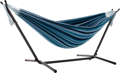 Vivere Dubbele Hangmat met Standaard - Blue Lagoon