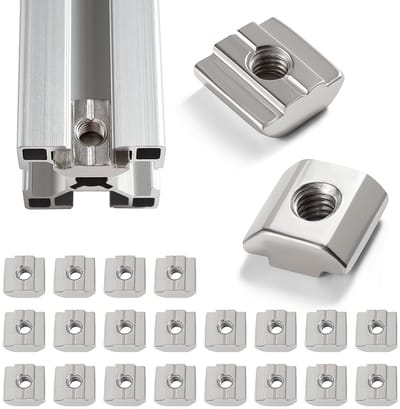 20 Stuks M6 T-Slot Moeren voor Aluminium Profielen, T-Track Sliding Nuts en Hammer Head Moeren voor 8mm Sleuf 3030 3060 6060