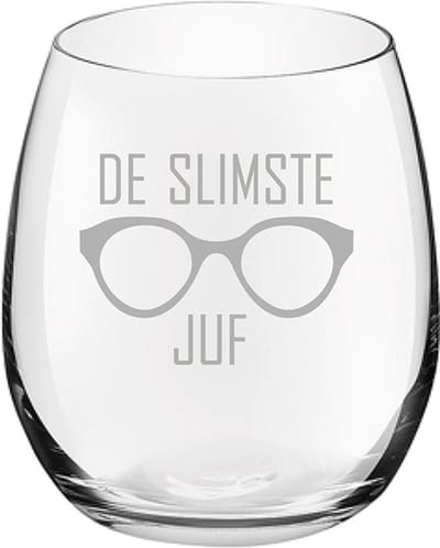 Gegraveerde Drinkglas 39cl De slimste Juf