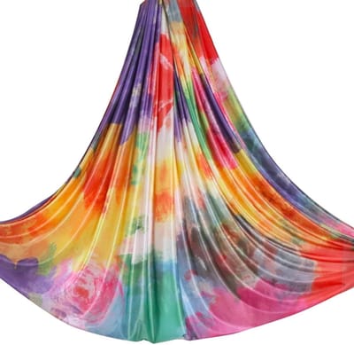 Yoga Hangmat Stof - Aerial Zijde - Yoga Oefenen - Elastische Ondersteuning - 92 Meter - Blauw