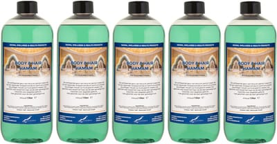 Body & Hair Hamam 1 liter met dop - set van 5 stuks - 2 in 1 voor lichaam en haar - voordeelverpakking