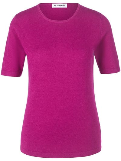 Trui ronde hals en korte mouwen Van Peter Hahn pink
