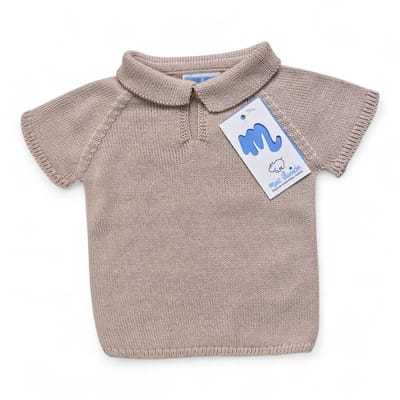 Mac Ilusion Gebreid Poloshirtje |9777J|safari / zandkleur|1 maand | maat 56