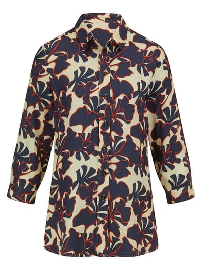 Lange blouse lange mouwen Van Peter Hahn blauw