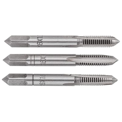 TOPEX - M6 Gerefereerde Machine Taps - Set van 3 - Wolfram Staal - DIN 352