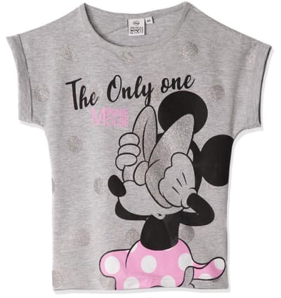 Disney Minnie Mouse T-shirt - The only one - grijs - maat 110/116 (6 jaar)