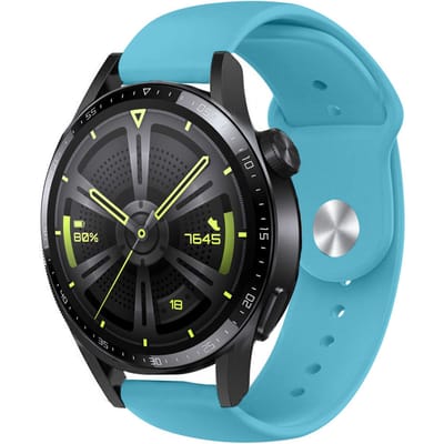 Strap-it Sport bandje geschikt voor Huawei Watch GT / GT 2 / GT 3 / GT 3 Pro 46mm / GT 4 46mm / GT 5 & 5 Pro (46mm) / GT 4 46mm / GT 5 & 5 Pro (46mm) / GT 2 Pro / GT Runner / Watch 3 - Pro / Watch 4 (Pro) / Watch Ultimate - lichtblauw
