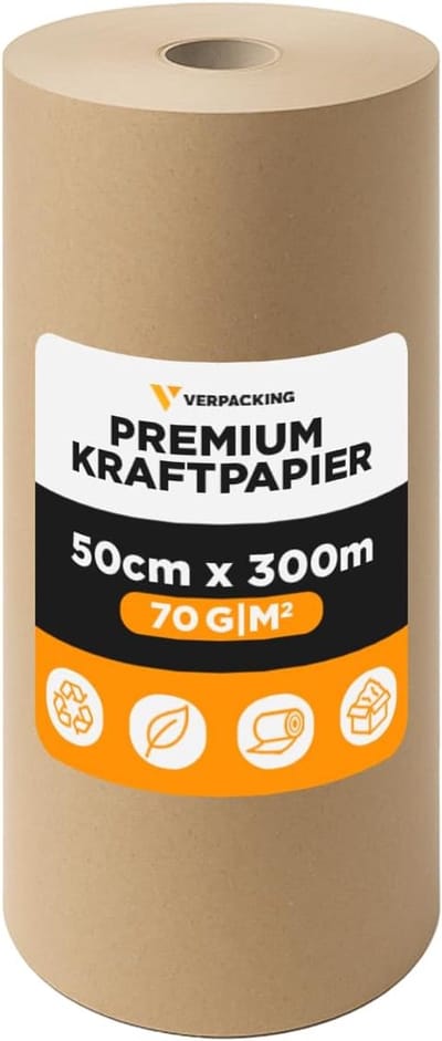 Kraftpapier 70 g/m² cadeaupapier 50 cm x 300 m - bruin verpakkingsmateriaal op rol