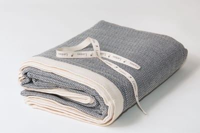 Lantara Plaid Diamant - Blauw - 190x280cm - Gerecycled Katoen