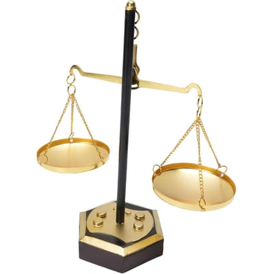 Balance Antique à Plateau Métal Style Vintage Balance Décorative pour Entrée Salon Ornement beige