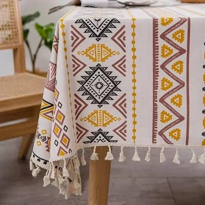 Bohemian Waterdichte Tafelkleed voor Rechthoekige Tafel Katoen Linnen Tafelhoezen Keuken Eettafel Tafelblad Tafelkleed Nappe mat 90x90cm
