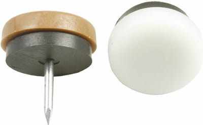 AMIG Kunststofglijders/meubelbeschermers met nagel - 4x - D16 mm - bruin - stoelpoten - kunststof - onder meubels