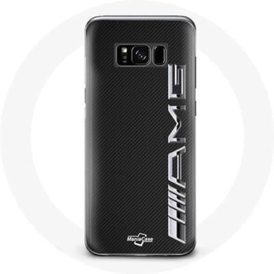 Hoesje voor Samsung Galaxy S8 Amg Logo Carbon Textuur zwart