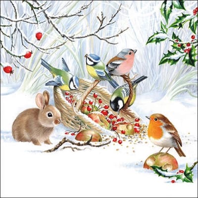 Ambiente Servetten - 20x st - winter thema - 33 x 33 cm - 3-laags - papier - lunchservetten