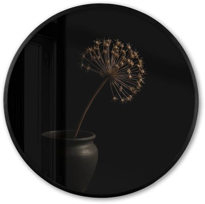 Poster in lijst Rond - Fotolijst 60x60 cm - Posters - Bol - Gedroogd - Vaas - Zwart - Ronde posterlijst zwart - Decoratie - Wanddecoratie woonkamer - Muurdecoratie slaapkamer