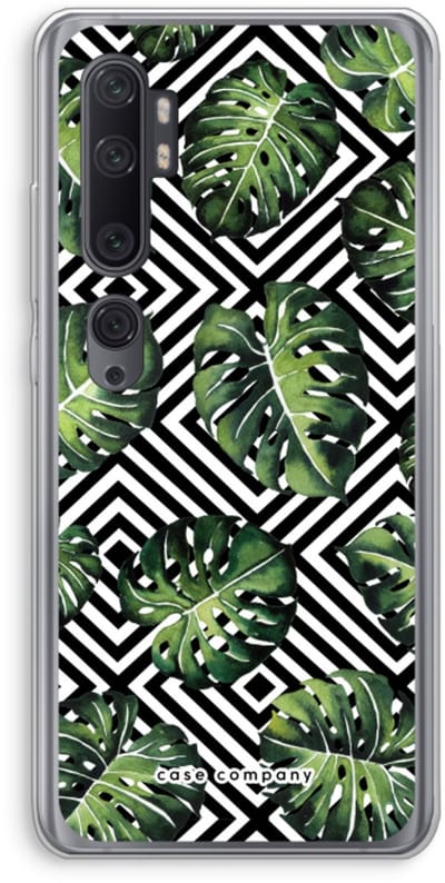 Case Company® - Hoesje geschikt voor Xiaomi Mi Note 10 Pro hoesje - Geometrische jungle - Soft Cover Telefoonhoesje - Bescherming aan alle Kanten en Schermrand