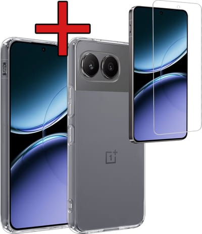 Hoesje - Met Screenprotector - Geschikt voor OnePlus Nord 4 - Sterk & Shockproof - Telefoon Hoes - Back Cover - Siliconen Case - Telefoonhoes - Transparant