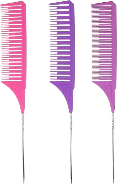 Professionele Haarverf Kam Set met 3 Formaten voor Stylen, Highlights en Kleuren in Multicolor