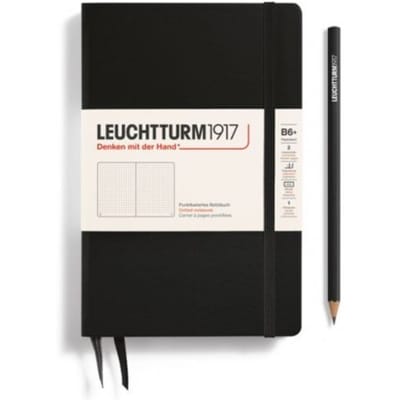 Leuchtturm1917 notitieboek, hardcover, paperback (b6+), dotted, zwart