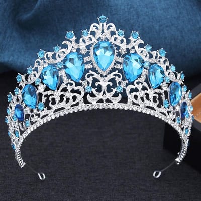 11 Kleuren Elegante Kristallen Grote Kroon voor Bruiden Trouwjurk Haarjuwelen Prinses Koningin Groene Tiara's Hoofddeksel Prom Bruids white