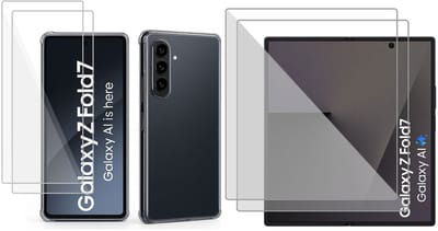 ChiGuard Hoesje & 2x Screenprotector geschikt voor Samsung Galaxy Z Fold 7 Hoesje Screenprotector - Shock Proof Case - Transparant