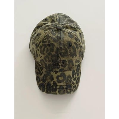 Koreaanse Retro Nieuwe Luipaardprint Baseballpet voor Dames in Lente en Herfst Gescheurde Oude Straat Casual Baseballpet Die Klein Gezicht Laat Zien M（56-58cm） gray