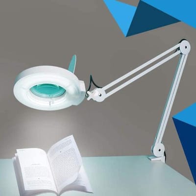 Vergrootglas Bureau Lamp - Leeslamp Klem - Gedetailleerd Knutselen - Verstelbare Metalen Arm - 127 mm Lens - Zwart