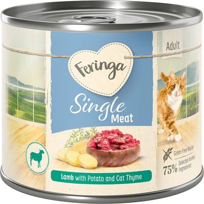 Feringa Single Meat Menu 12 x 200 g Kattenvoer - Lam met Aardappel & Kattengamander