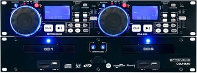 Dubbele DJ CD-speler - DJ Desk USB SD - Muziek Draaien - Aparte Controller - 19 inch formaat - Zwart