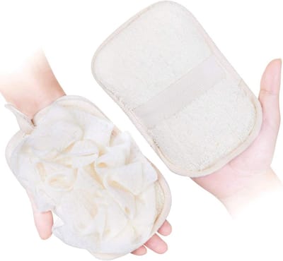 Exfoliërende Badhandschoenen voor Dames - 2-in-1 Badwanten en Loofah-spons