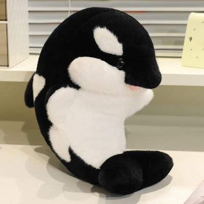 35/50CM Schattig Orka Pluche Speelgoed Cartoon Walvis Kussen Gevuld Zacht Dier Kussen Kussen Creatief Verjaardagscadeau 50cm zwart
