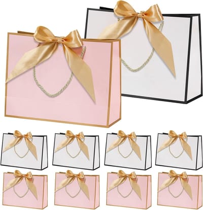 Set van 10 Grote Cadeauzakken 32 x 25 x 11 cm voor Verjaardagen en Bruiloften, Perfect voor Geschenken en Feestdecoratie