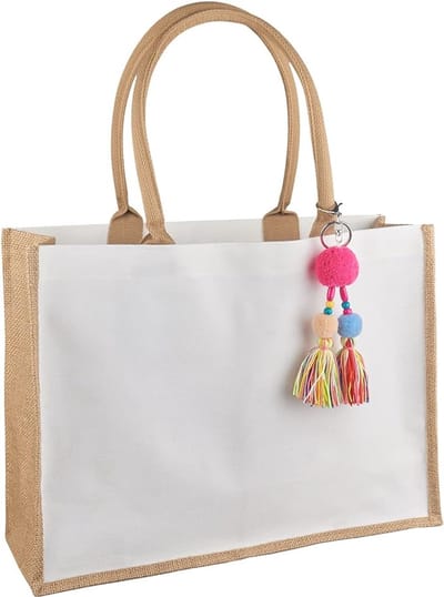 Jute tas, shopper, grote jute tas, strandtas, opvouwbare waterdichte boodschappentas, handtas voor picknick, reizen, winkelen, strand en dagelijks gebruik