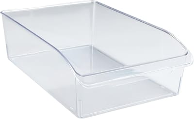 Famanu - Koelkast-organizer L, opbergdoos voor koel- en voorraadkast voor het sorteren van levensmiddelen, transparant design, 20 x 9,5 x 31 cm, van robuust PET